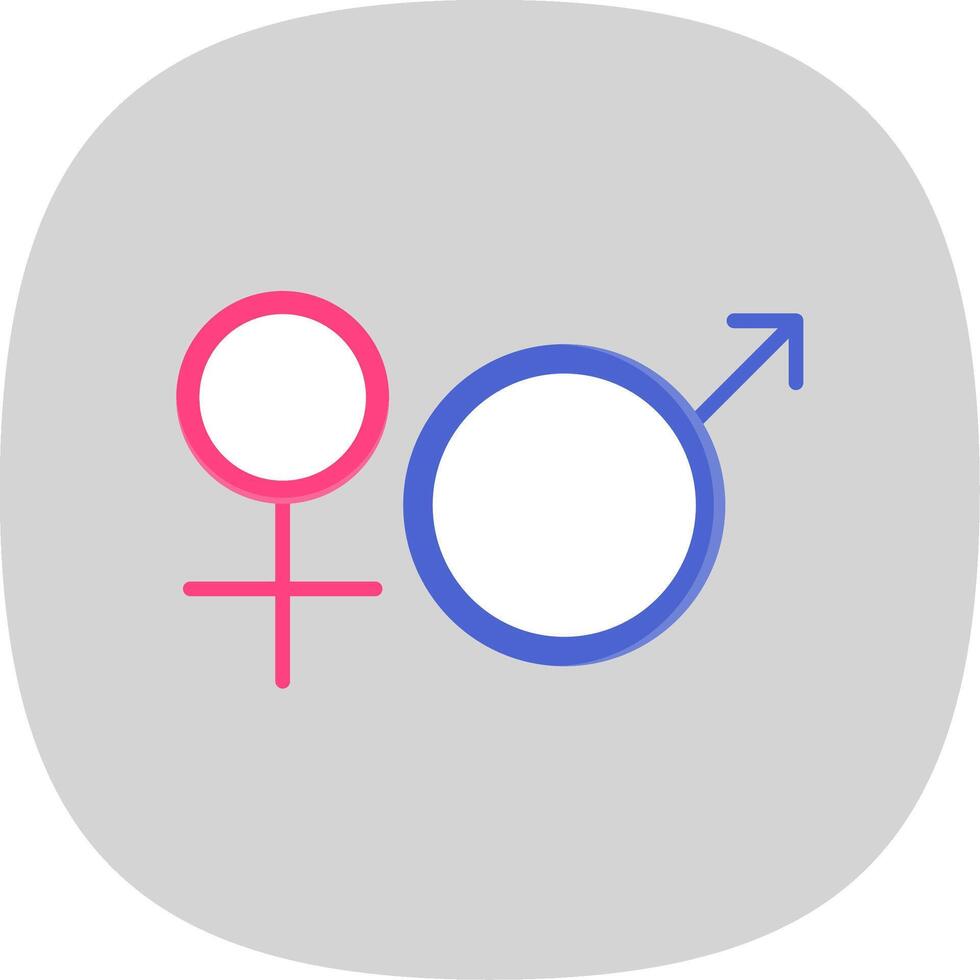Gender Sign Flat Curve Icon Design vector