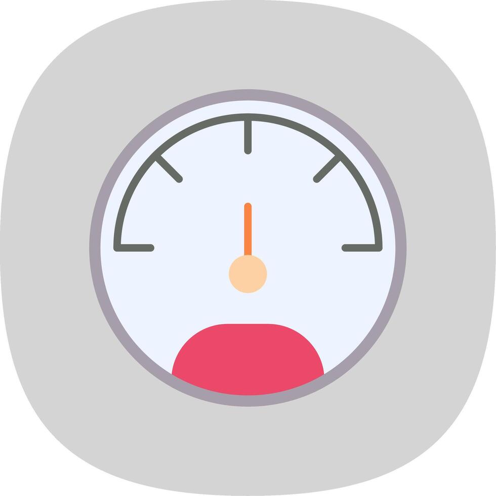 Speedo Meter Flat Curve Icon Design vector