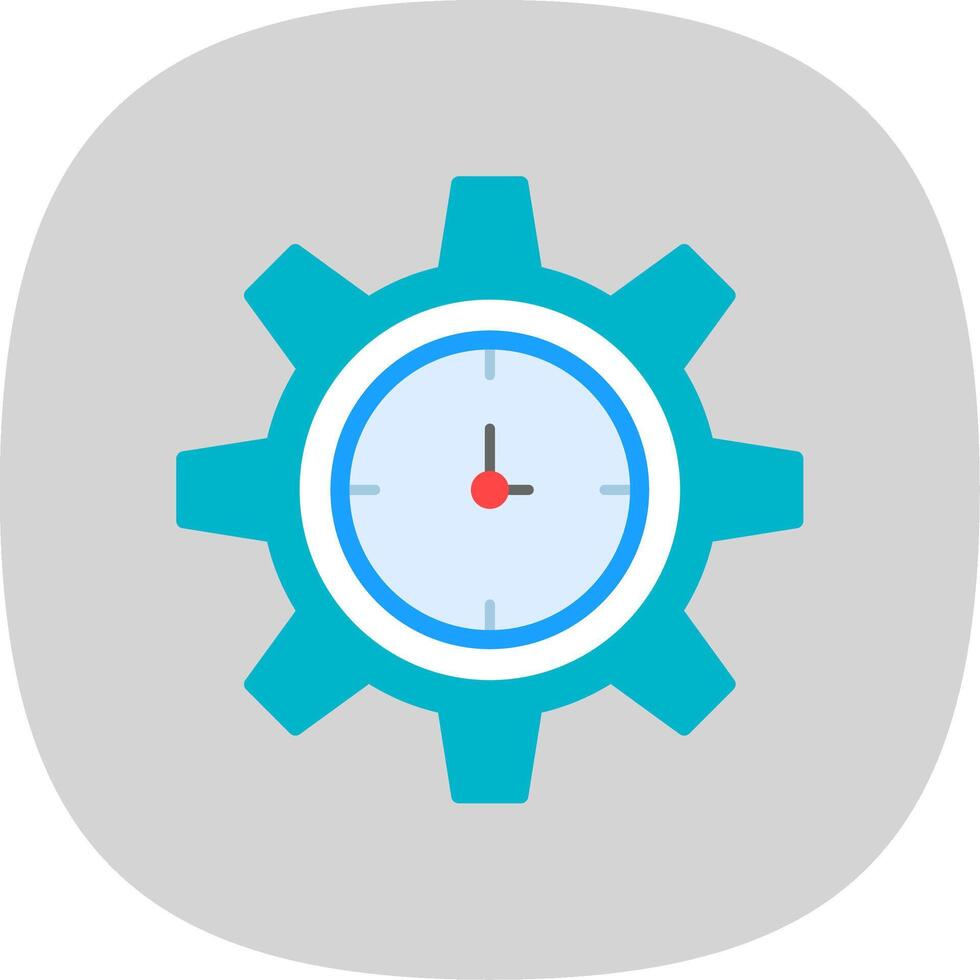 Time Manage Flat Curve Icon Design vector