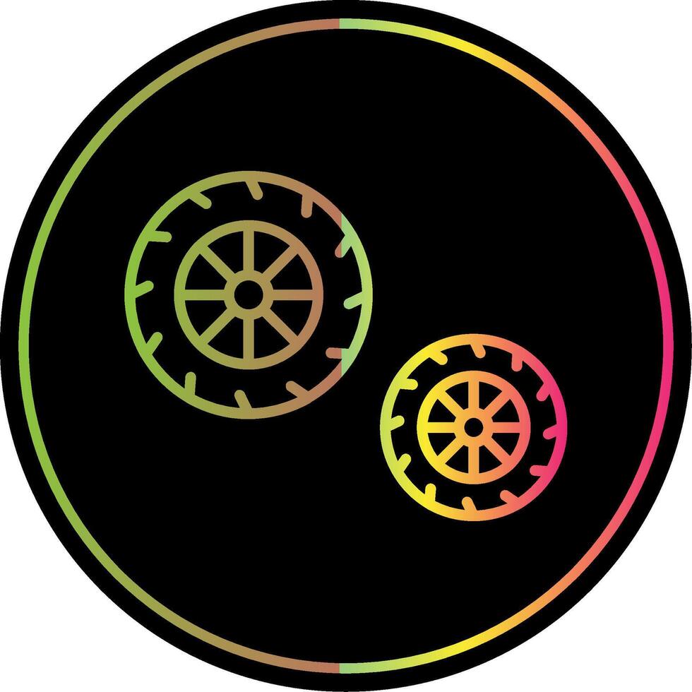 Tires Line Gradient Due Color Icon Design vector