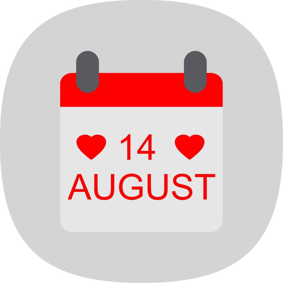 Calender Flat Curve Icon Design vector