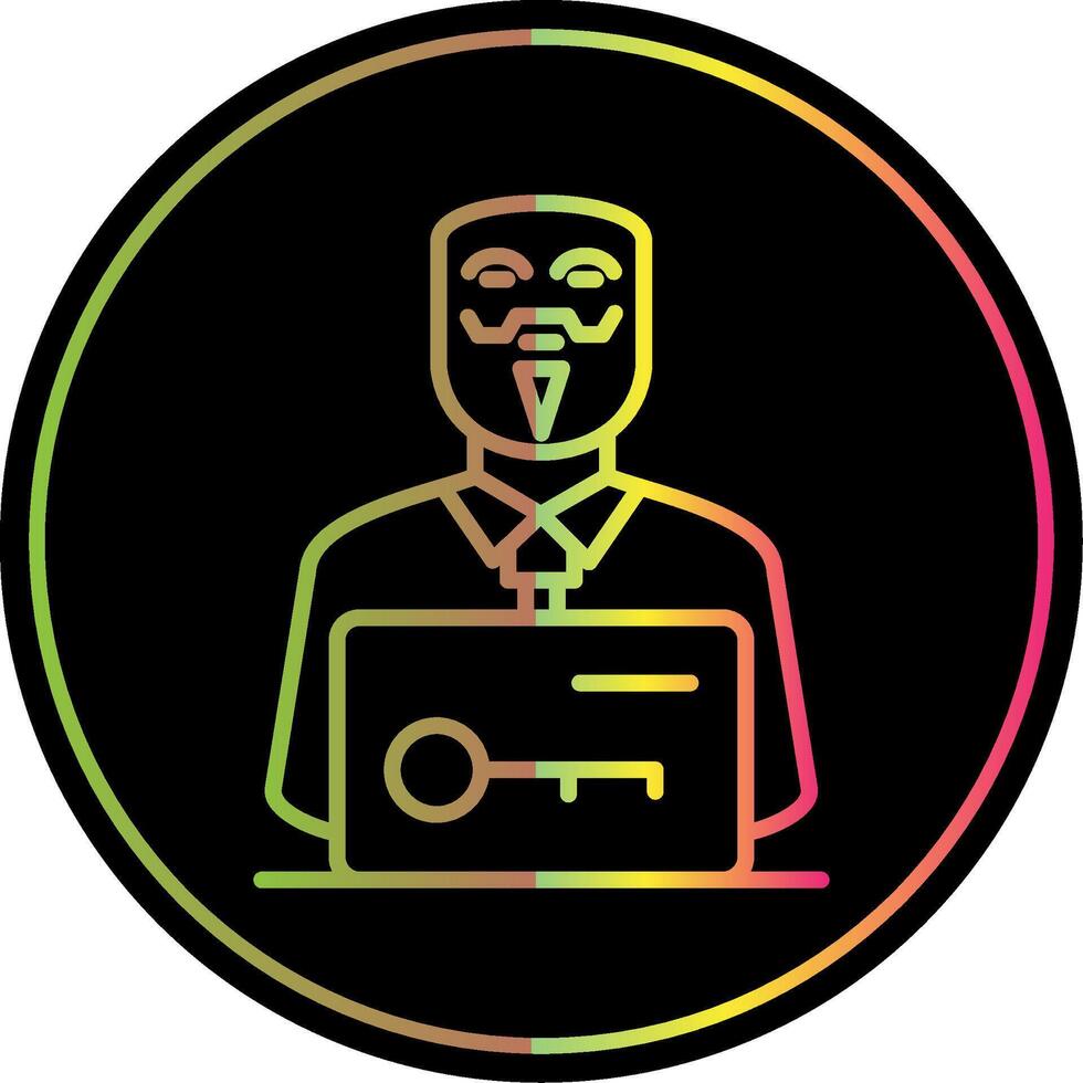 Anonymous Line Gradient Due Color Icon Design vector
