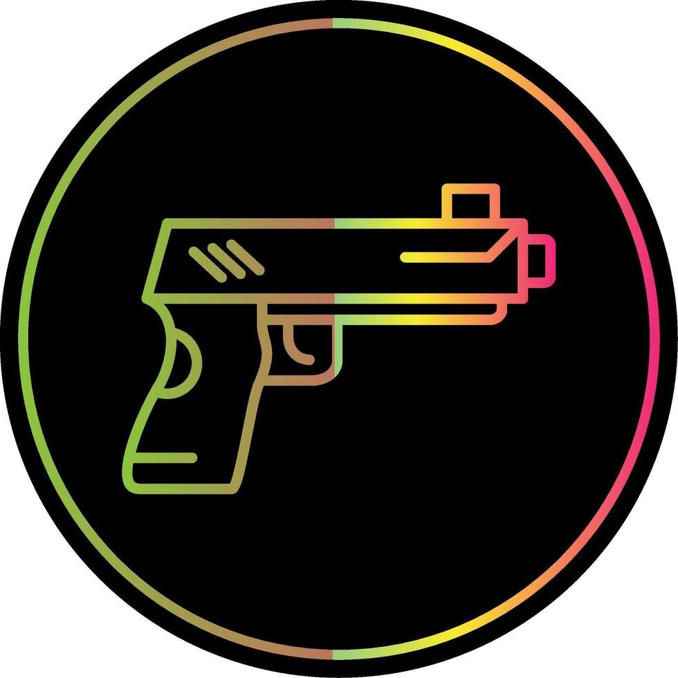 Gun Line Gradient Due Color Icon Design vector