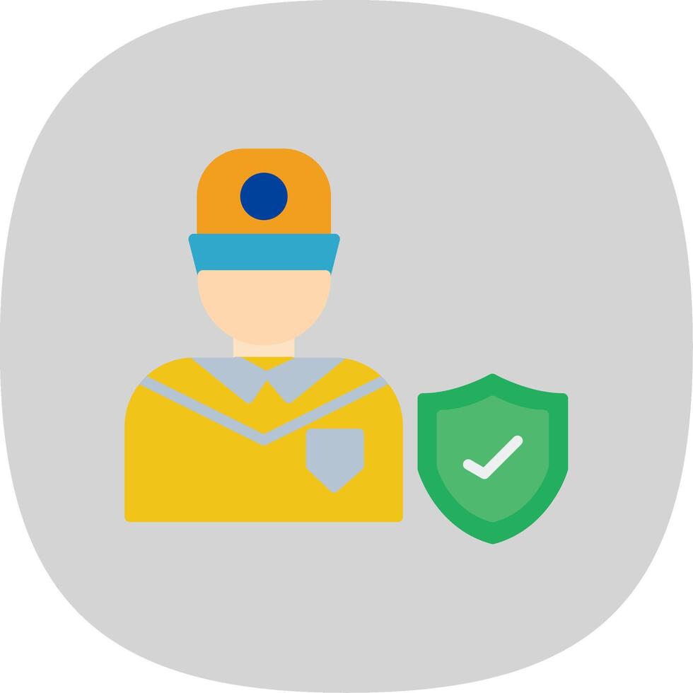 Security Official Flat Curve Icon Design vector