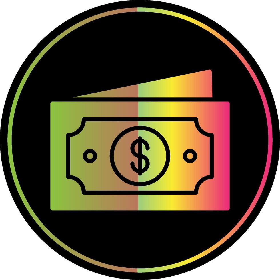 Paper Money Glyph Due Color Icon Design vector