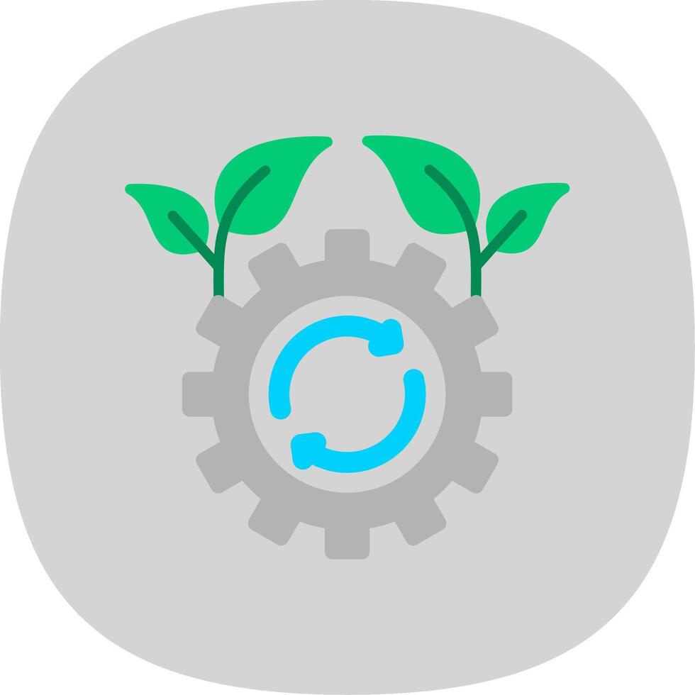 Sustainable Technology Flat Curve Icon Design vector