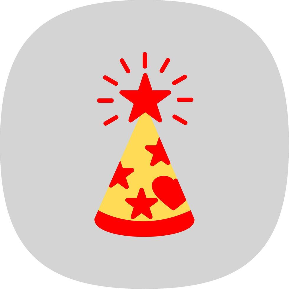 Party Hat Flat Curve Icon Design vector