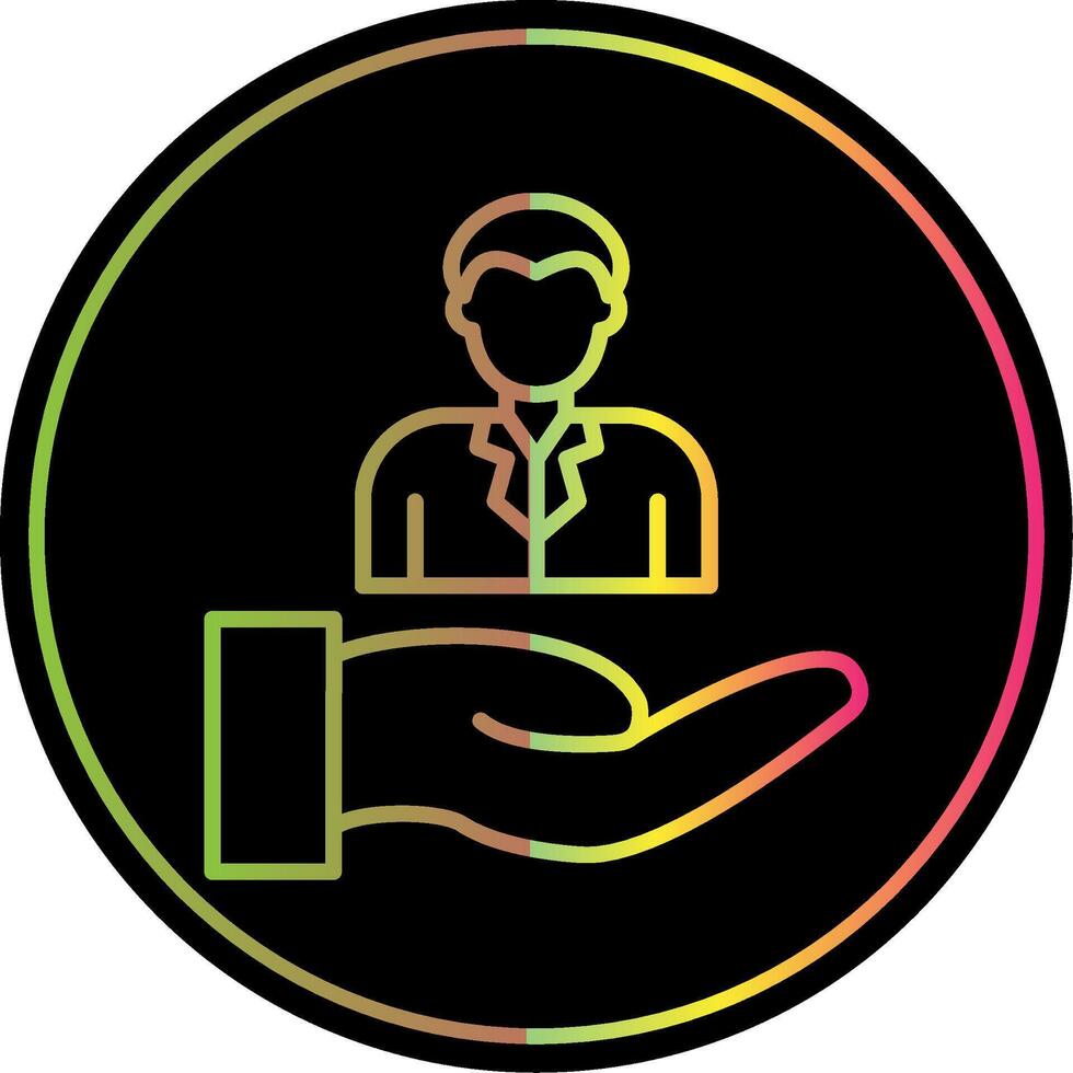 Customer Line Gradient Due Color Icon Design vector