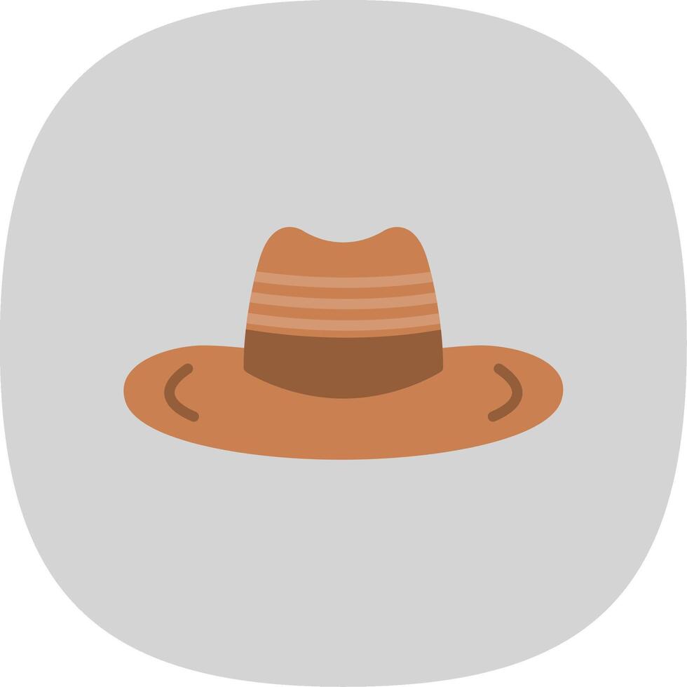 Cowboy Hat Flat Curve Icon Design vector