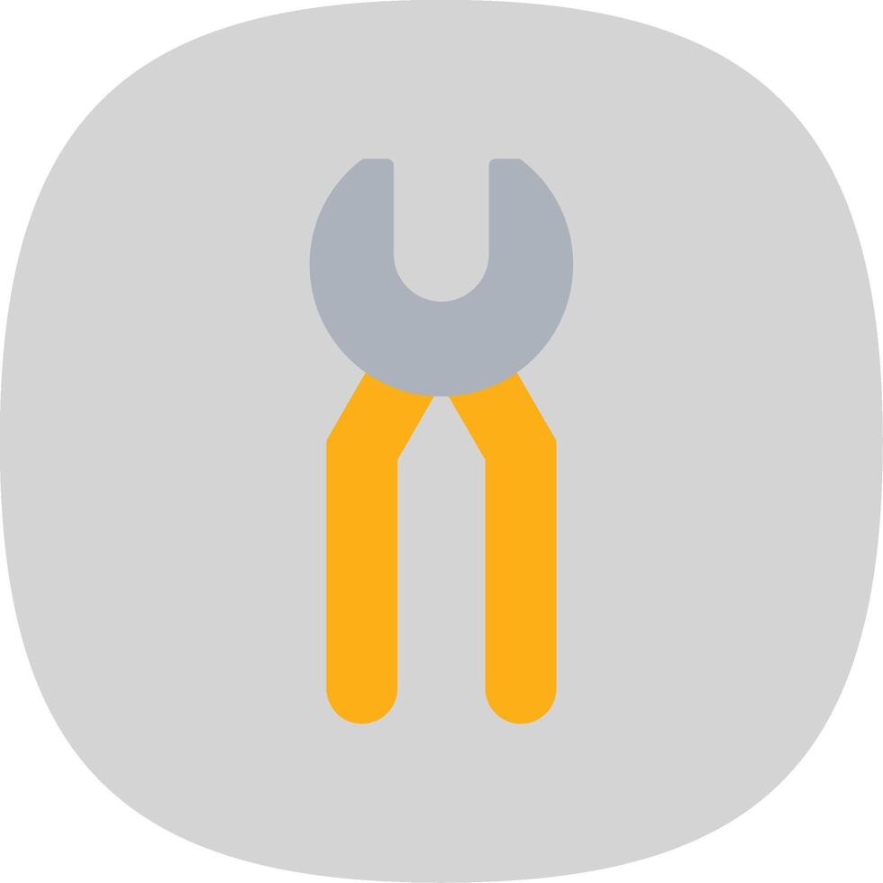 Pincers Flat Curve Icon Design vector