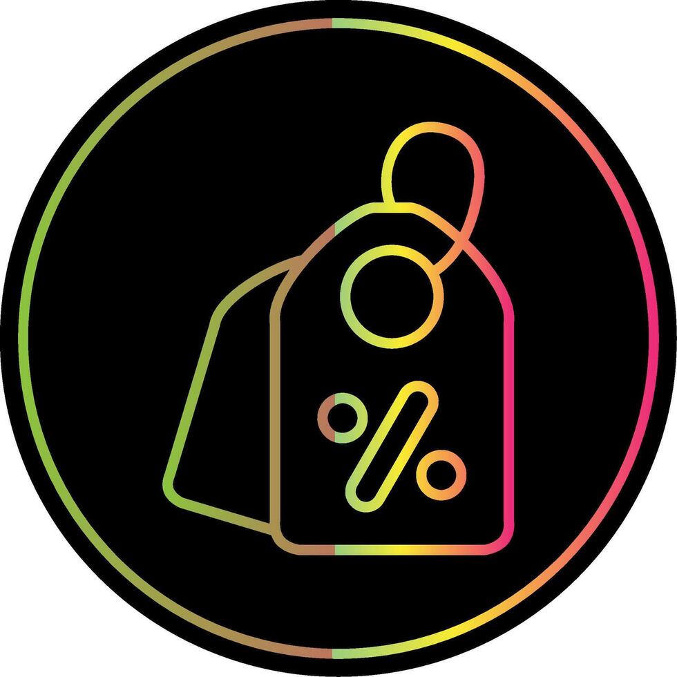 Price Tag Line Gradient Due Color Icon Design vector