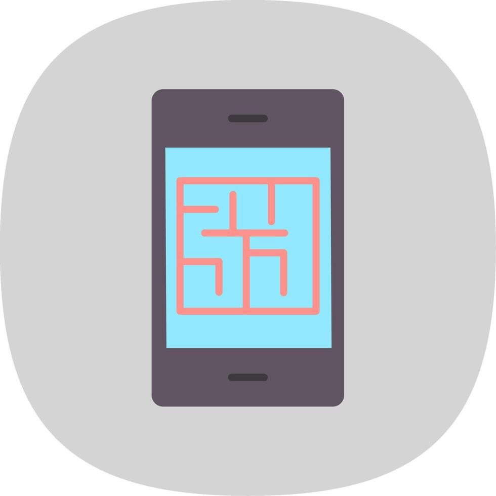 Maze Flat Curve Icon Design vector