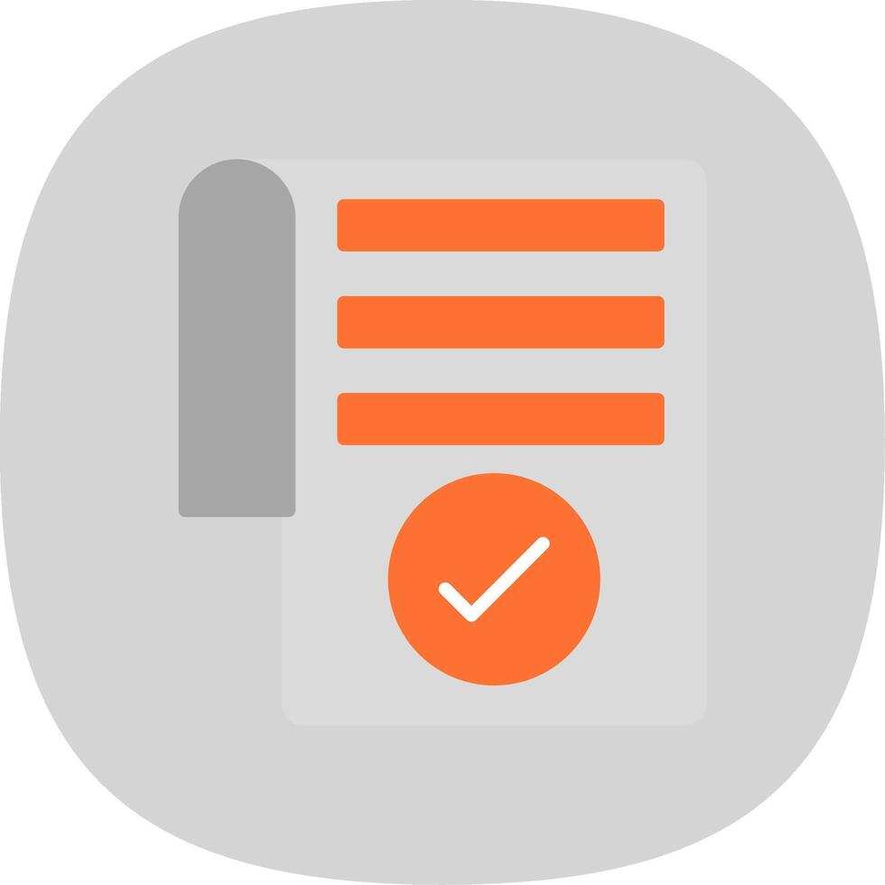 Checklist Flat Curve Icon Design vector