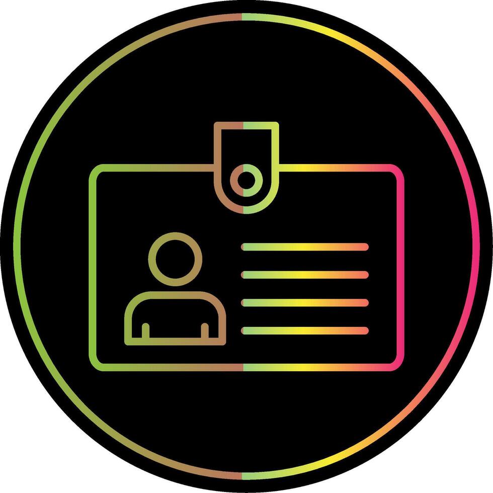 Id Card Line Gradient Due Color Icon Design vector