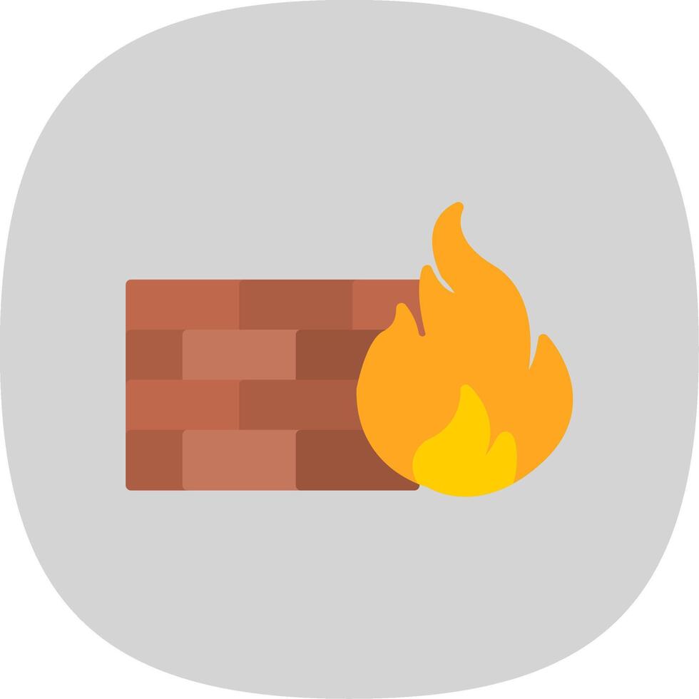 Firewall Flat Curve Icon Design vector