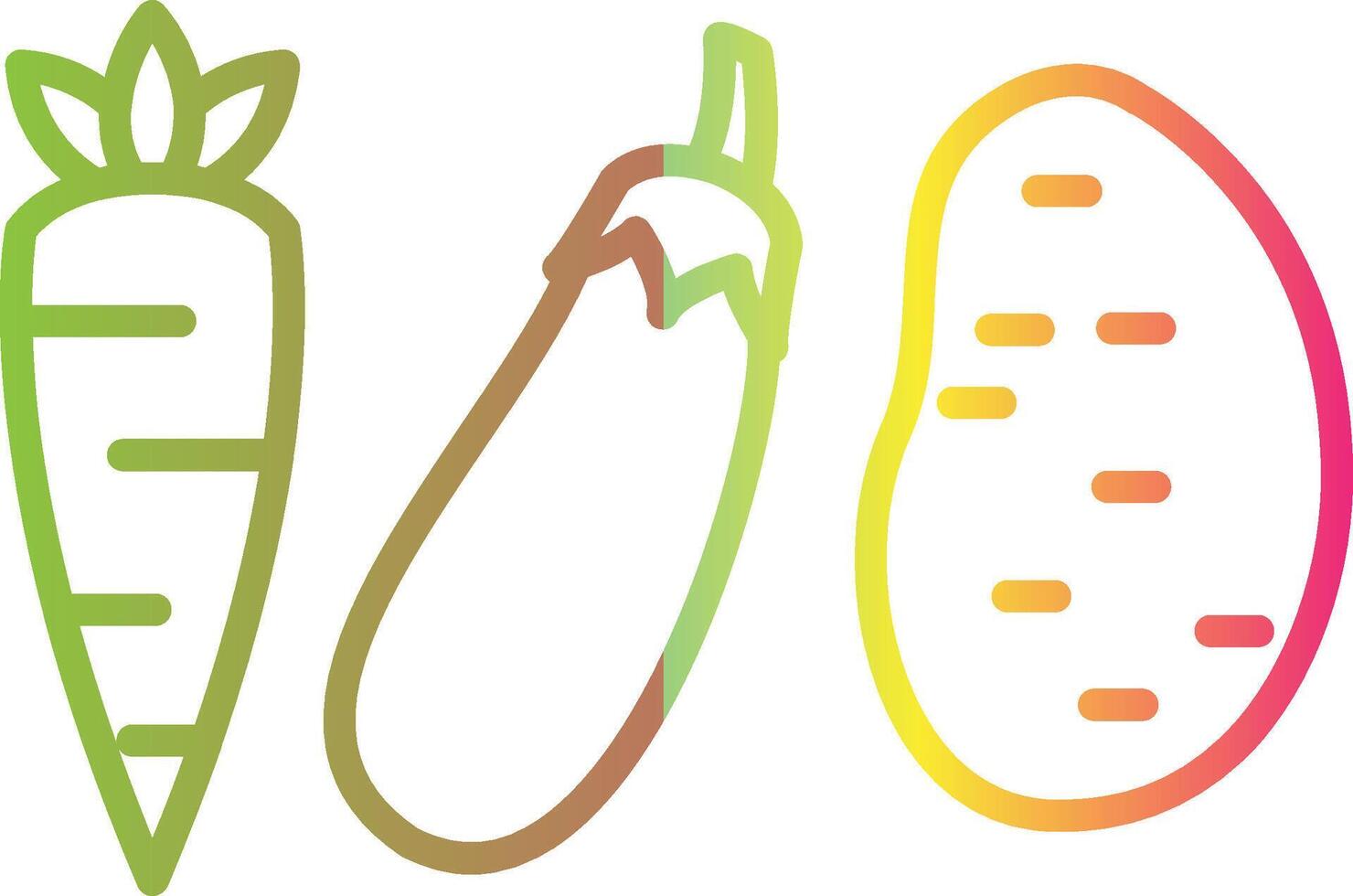 vegetales línea degradado debido color icono diseño vector