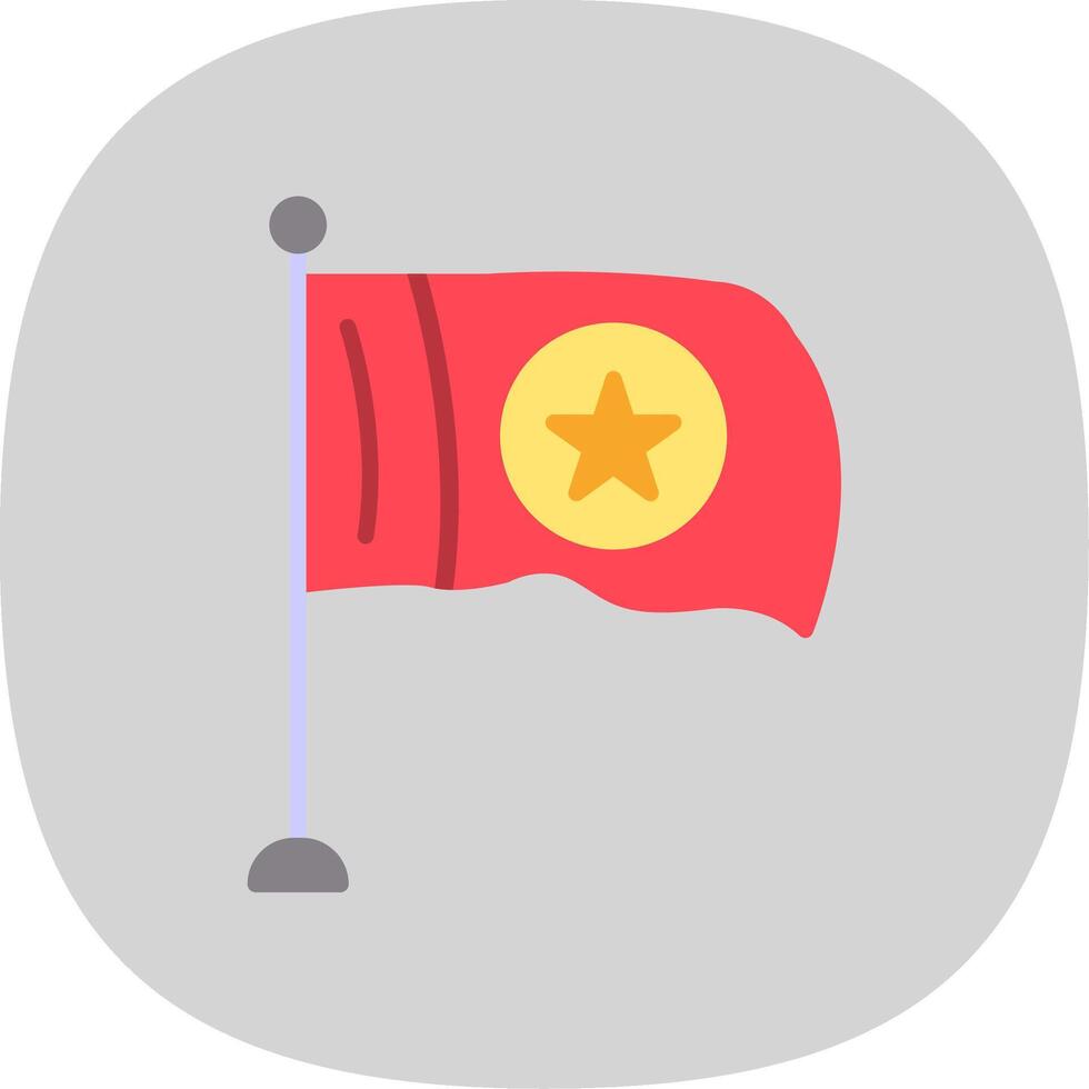 Flag Flat Curve Icon Design vector