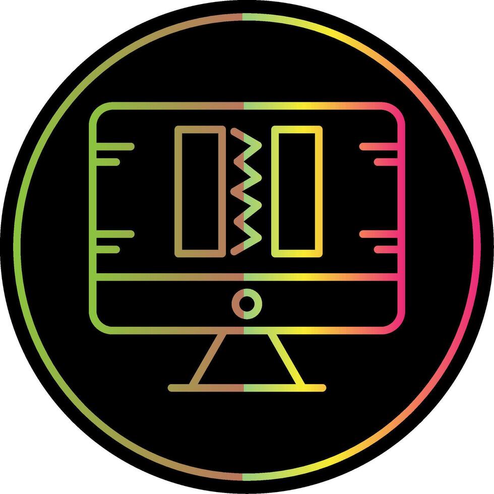 Broken Code Line Gradient Due Color Icon Design vector