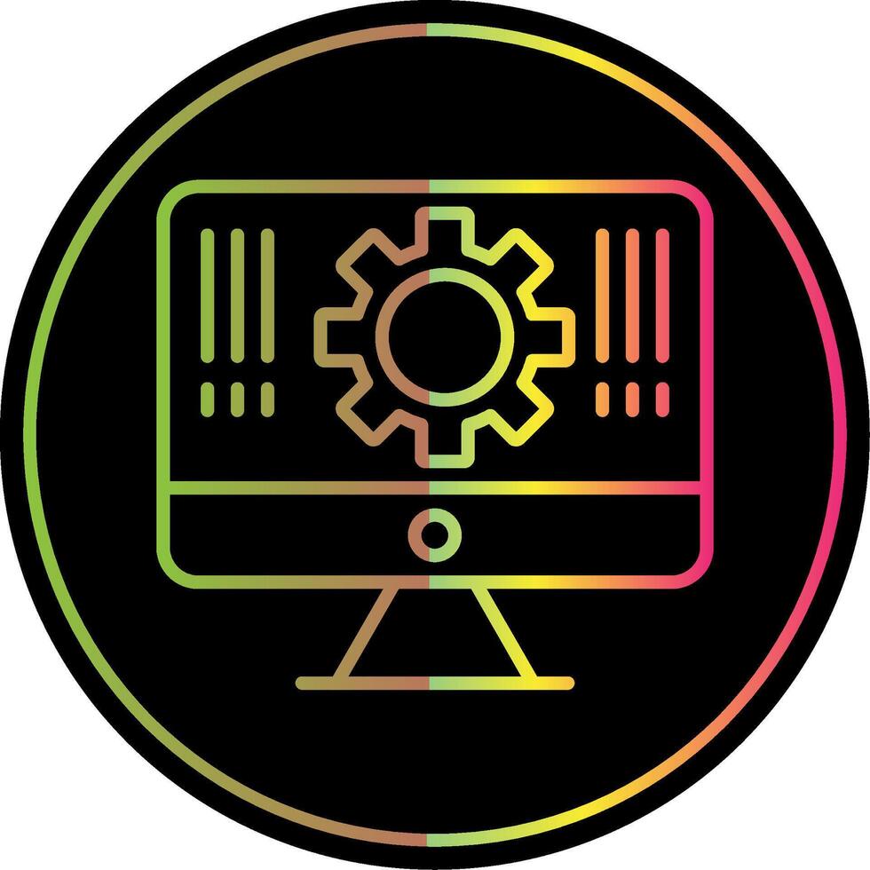 Monitor Line Gradient Due Color Icon Design vector