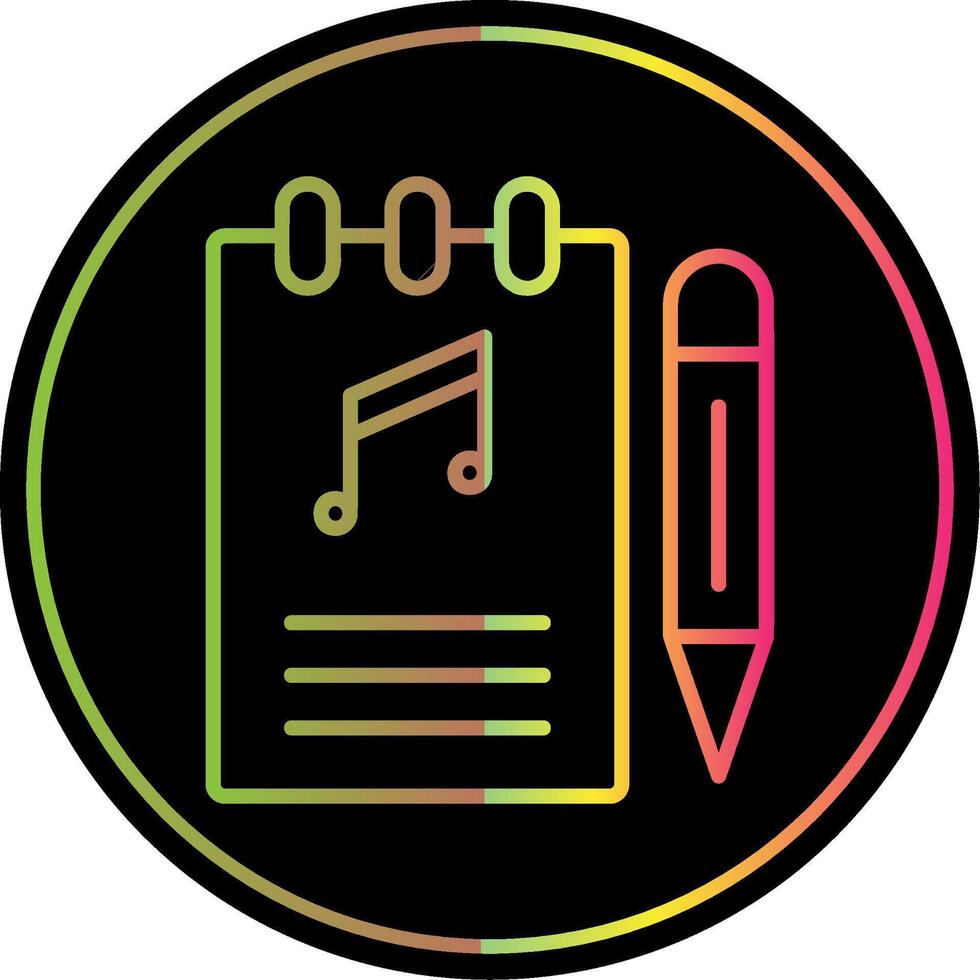 Songwriter Line Gradient Due Color Icon Design vector