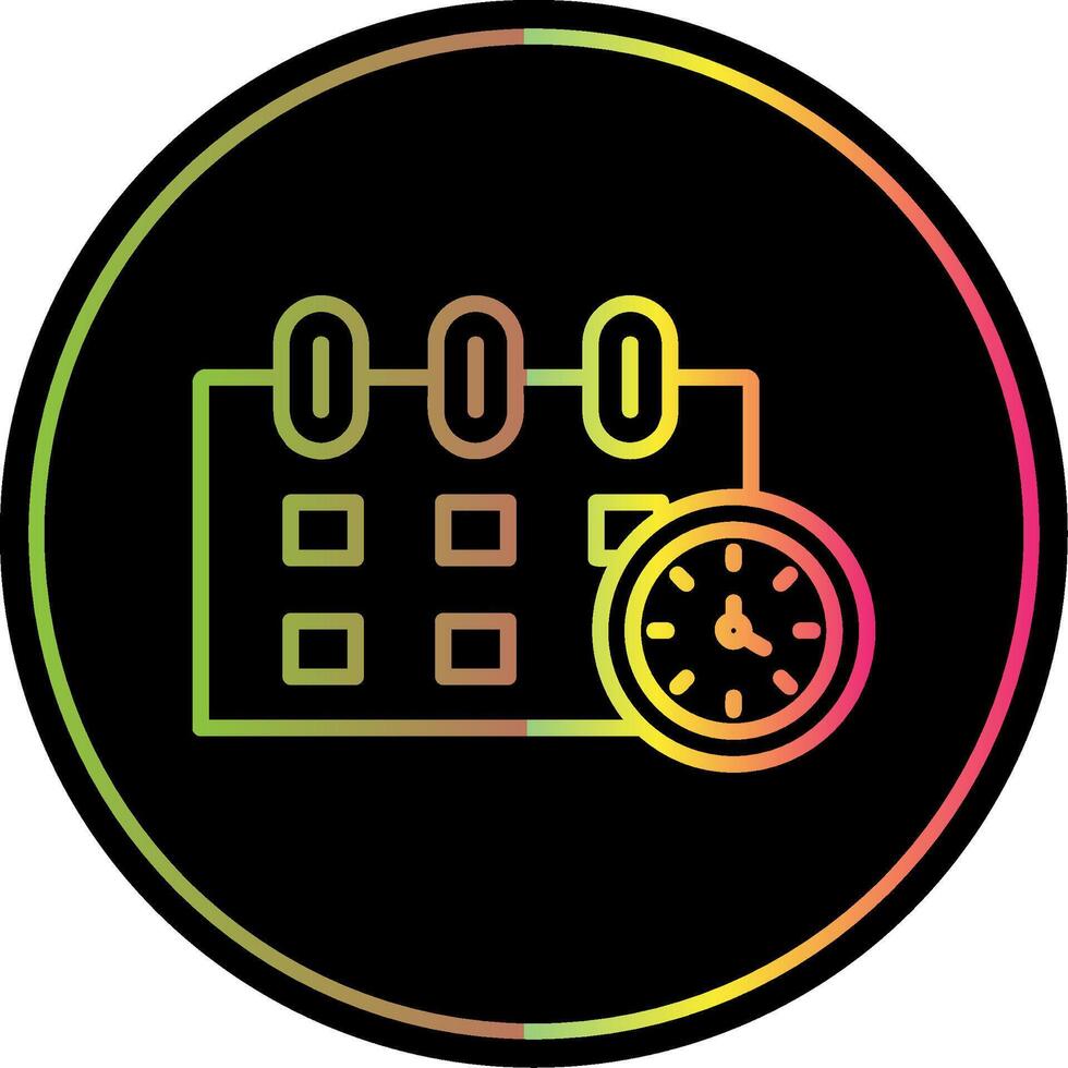 hora administración línea degradado debido color icono diseño vector