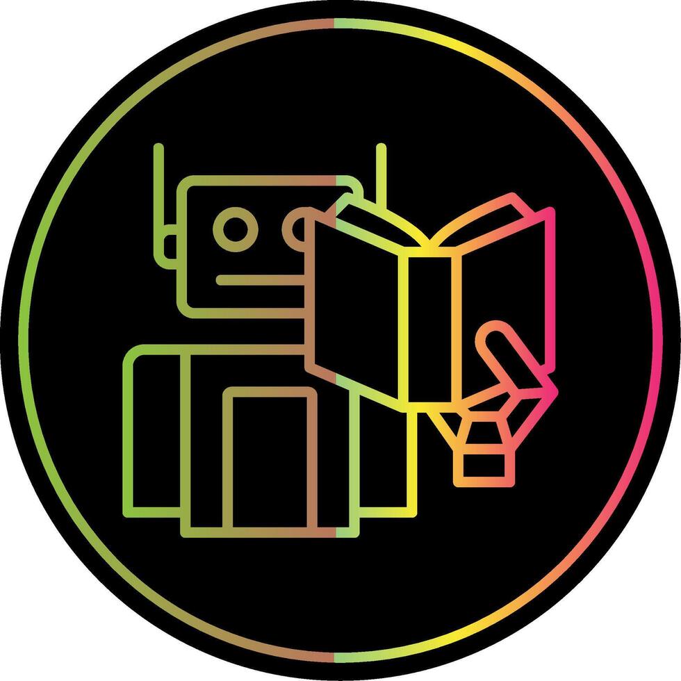 Robot Line Gradient Due Color Icon Design vector