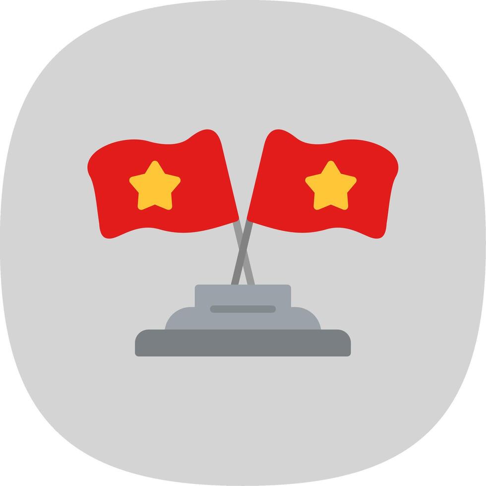 Flags Flat Curve Icon Design vector