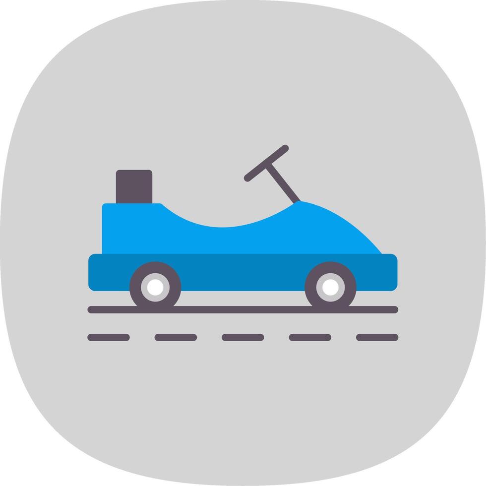 Go Kart Flat Curve Icon Design vector