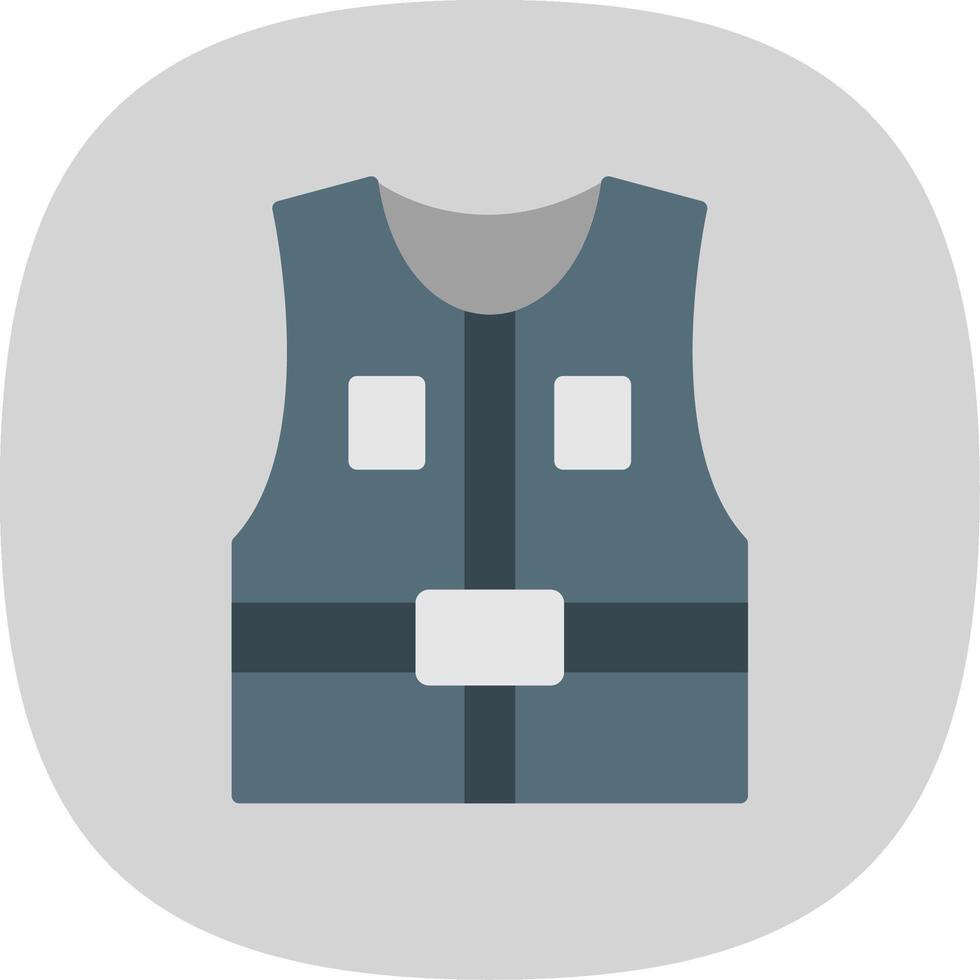 Jacket Flat Curve Icon Design vector