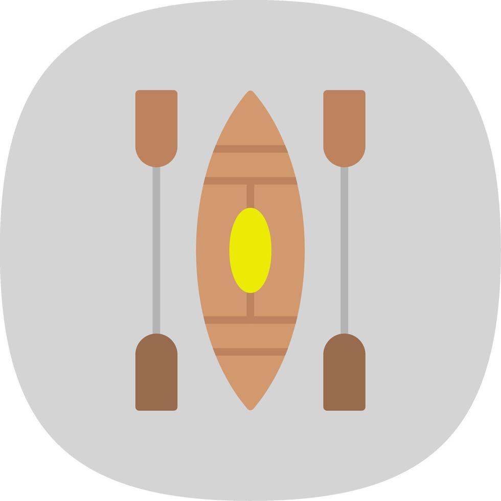 Canoe Flat Curve Icon Design vector