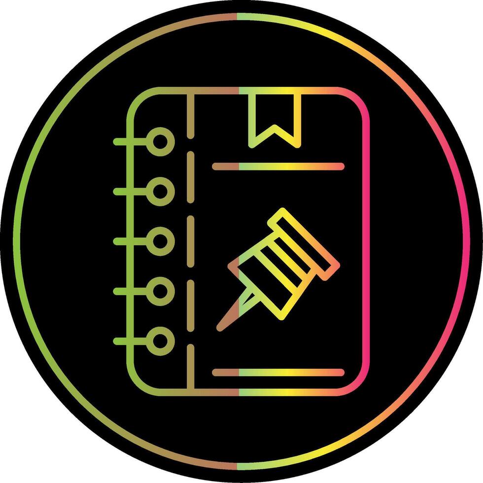 Push Pin Line Gradient Due Color Icon Design vector