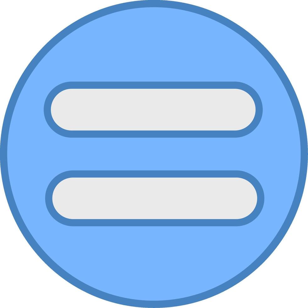 Equal Line Filled Blue Icon vector