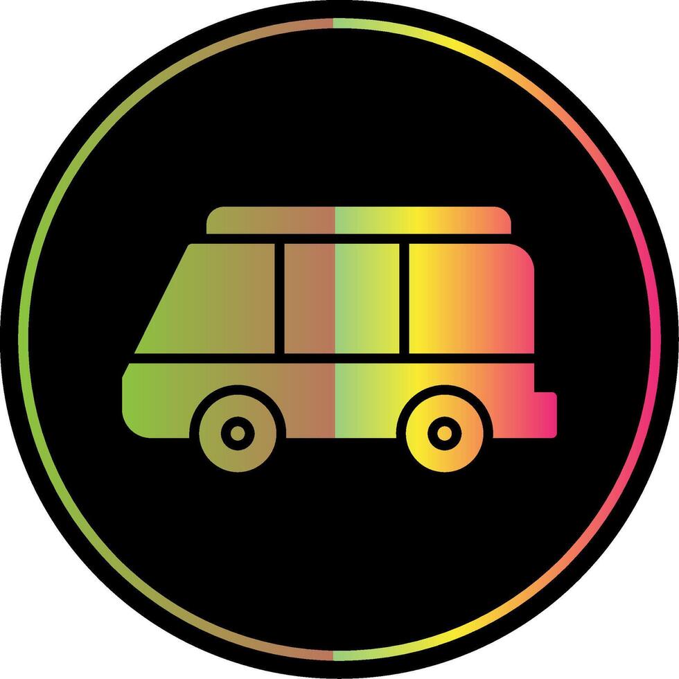 Minibus Glyph Due Color Icon Design vector