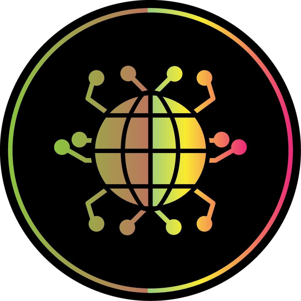 global redes glifo debido color icono diseño vector