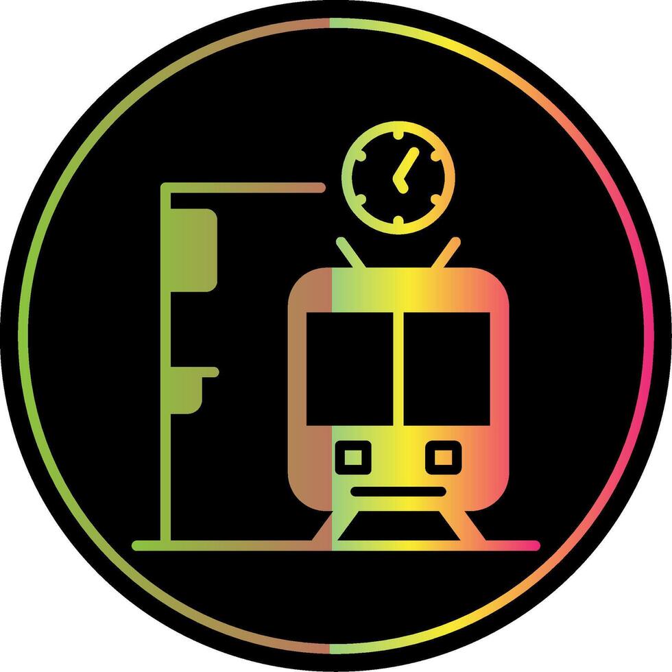 Metro Station Glyph Due Color Icon Design vector