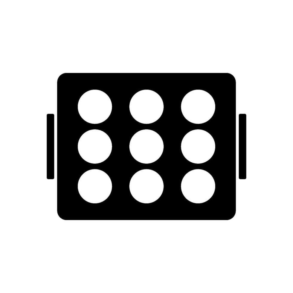Muffin pan illustrated on white background vector