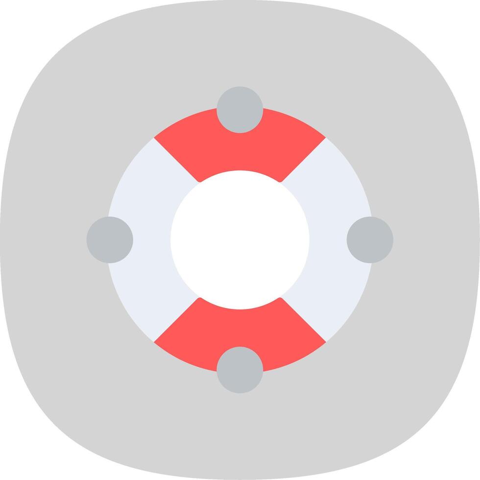 Lifebuoy Flat Curve Icon Design vector