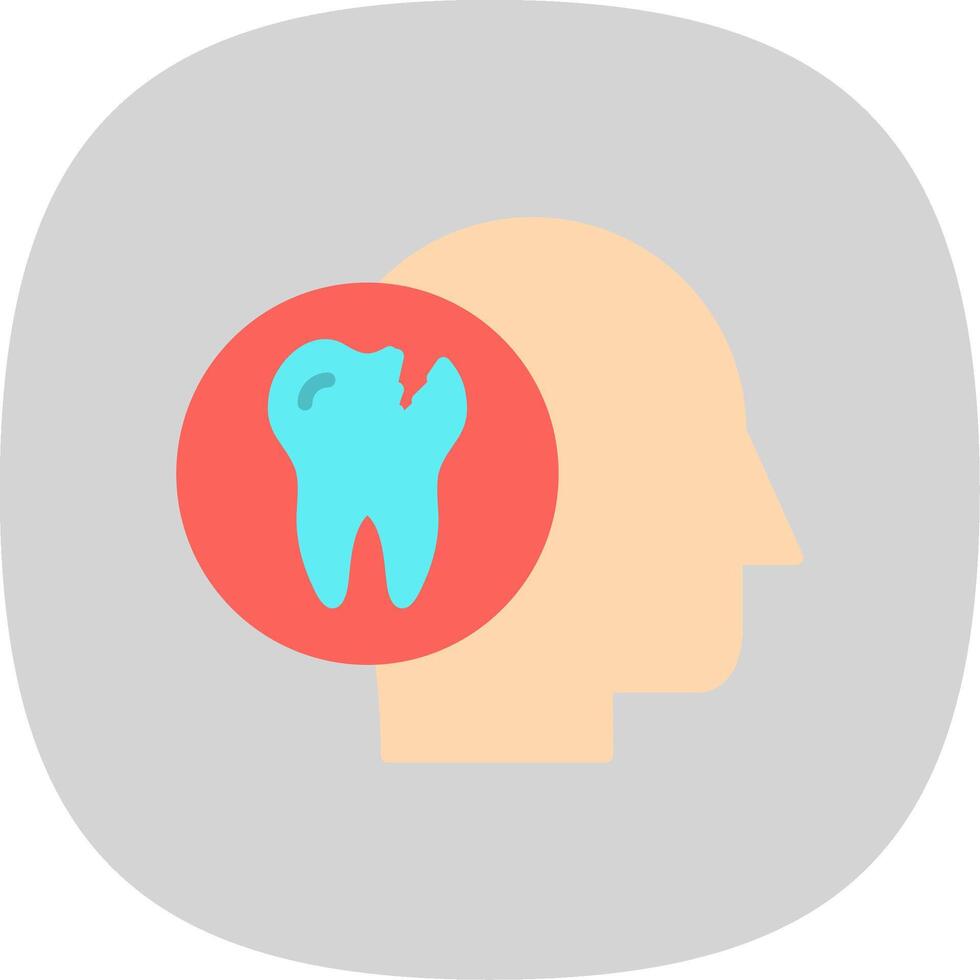 Toothache Flat Curve Icon Design vector