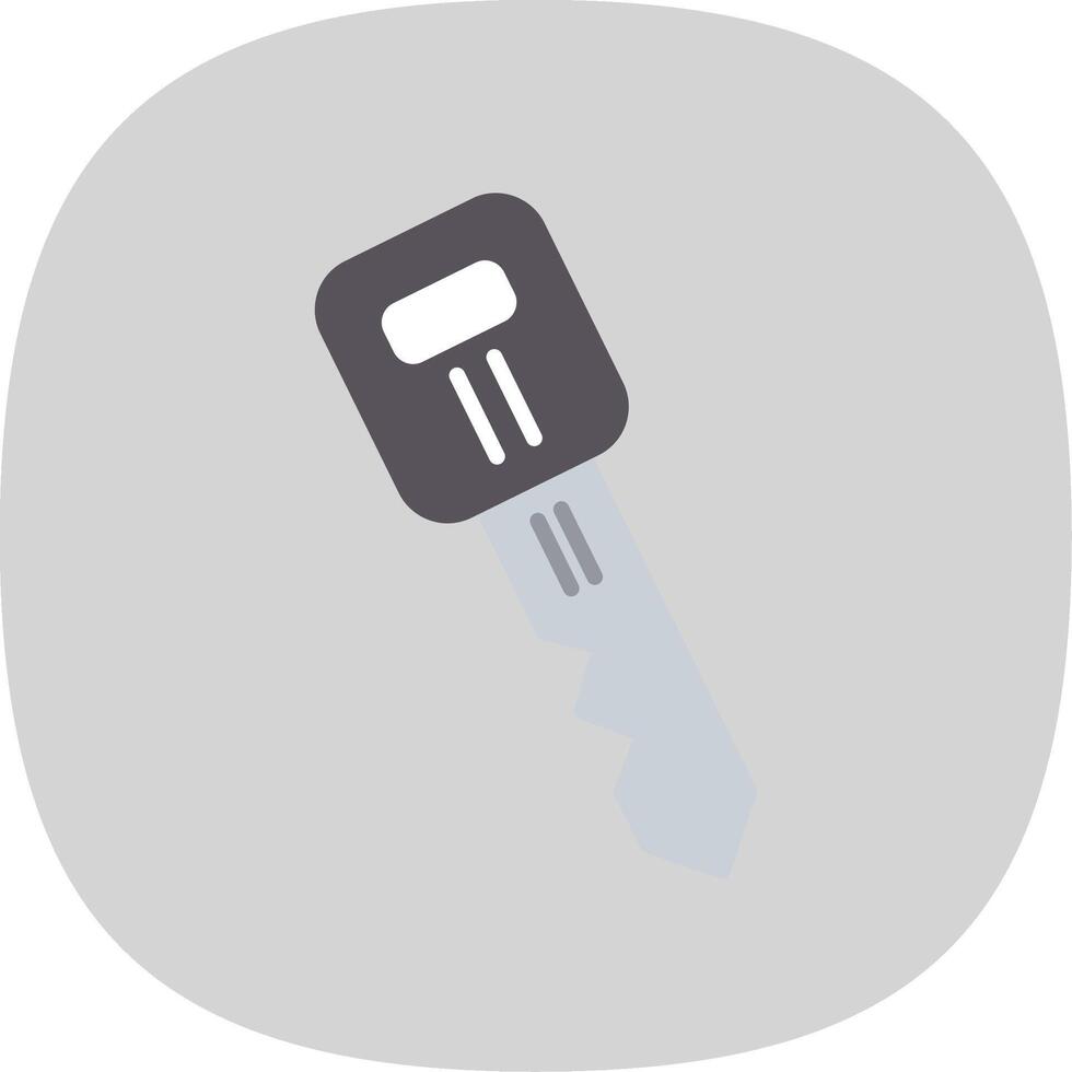 Car Key Flat Curve Icon Design vector