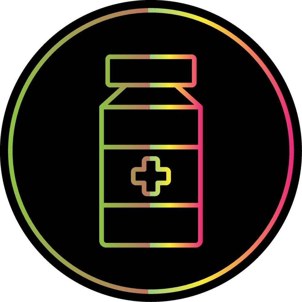 Pill Jar Line Gradient Due Color Icon Design vector