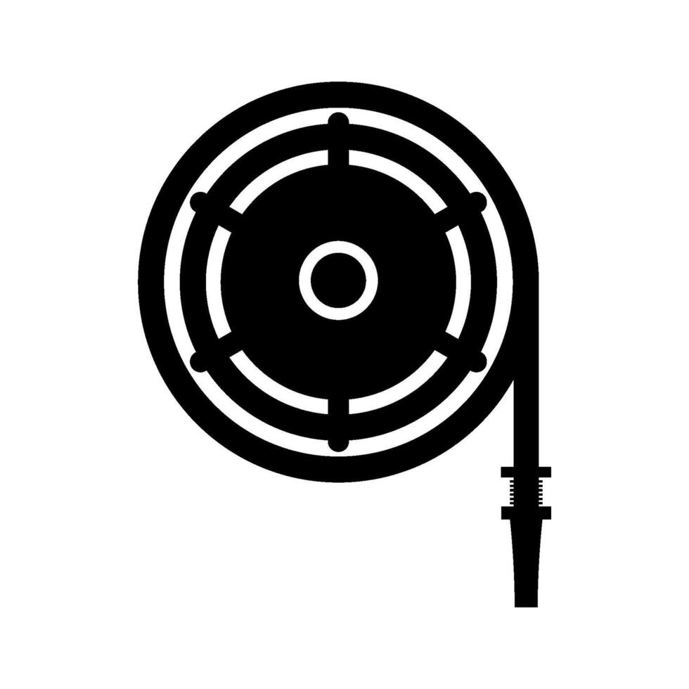 Fire hose illustrated on white background vector