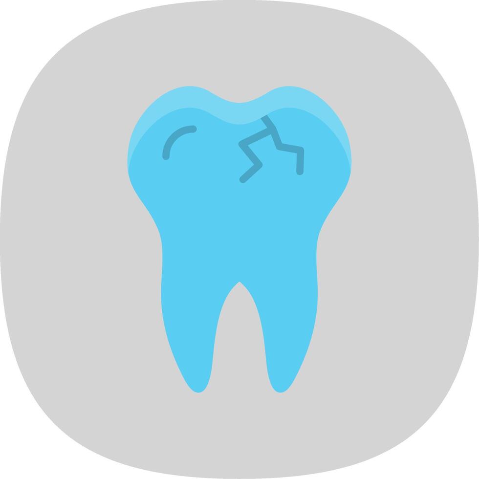Broken Tooth Flat Curve Icon Design vector