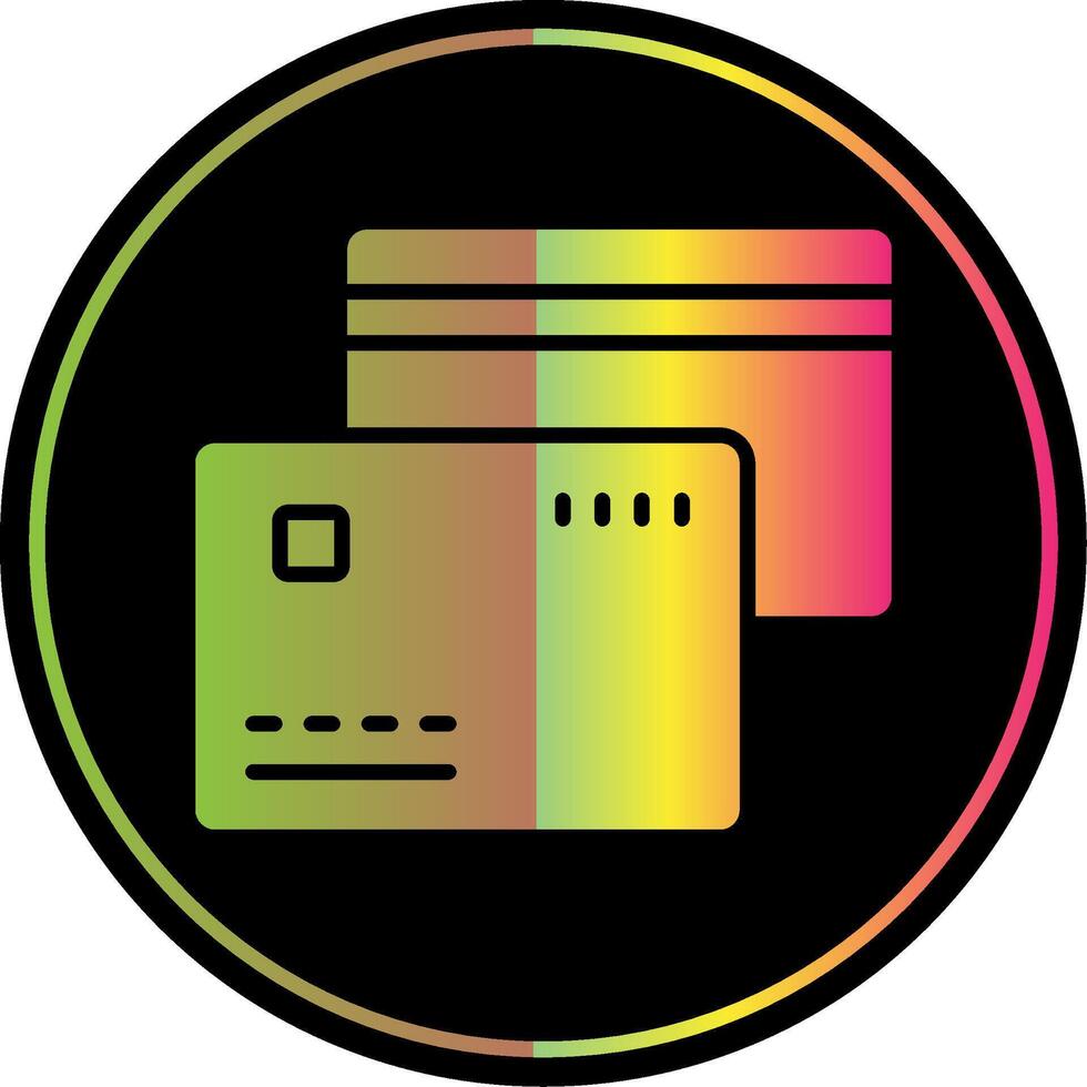 Debit Cards Glyph Due Color Icon Design vector