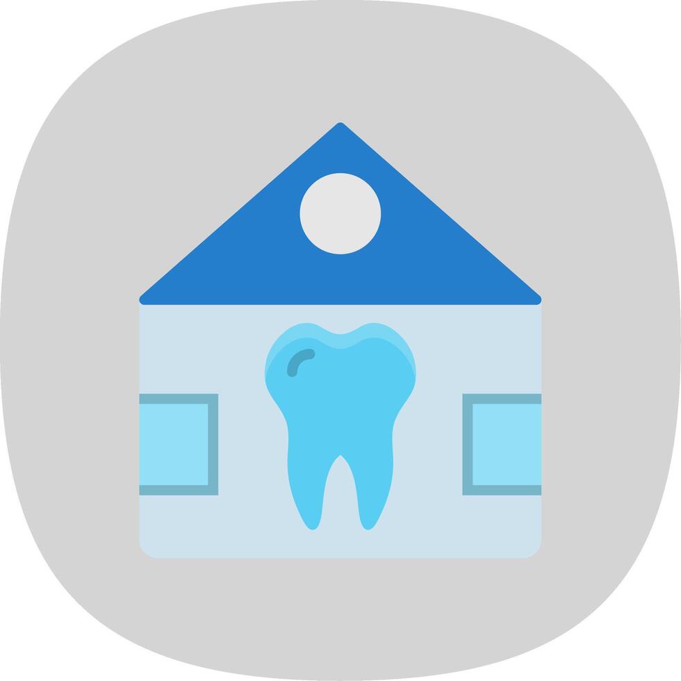 Dental Clinic Flat Curve Icon Design vector