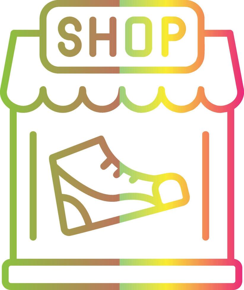 Shoe Shop Line Gradient Due Color Icon Design vector