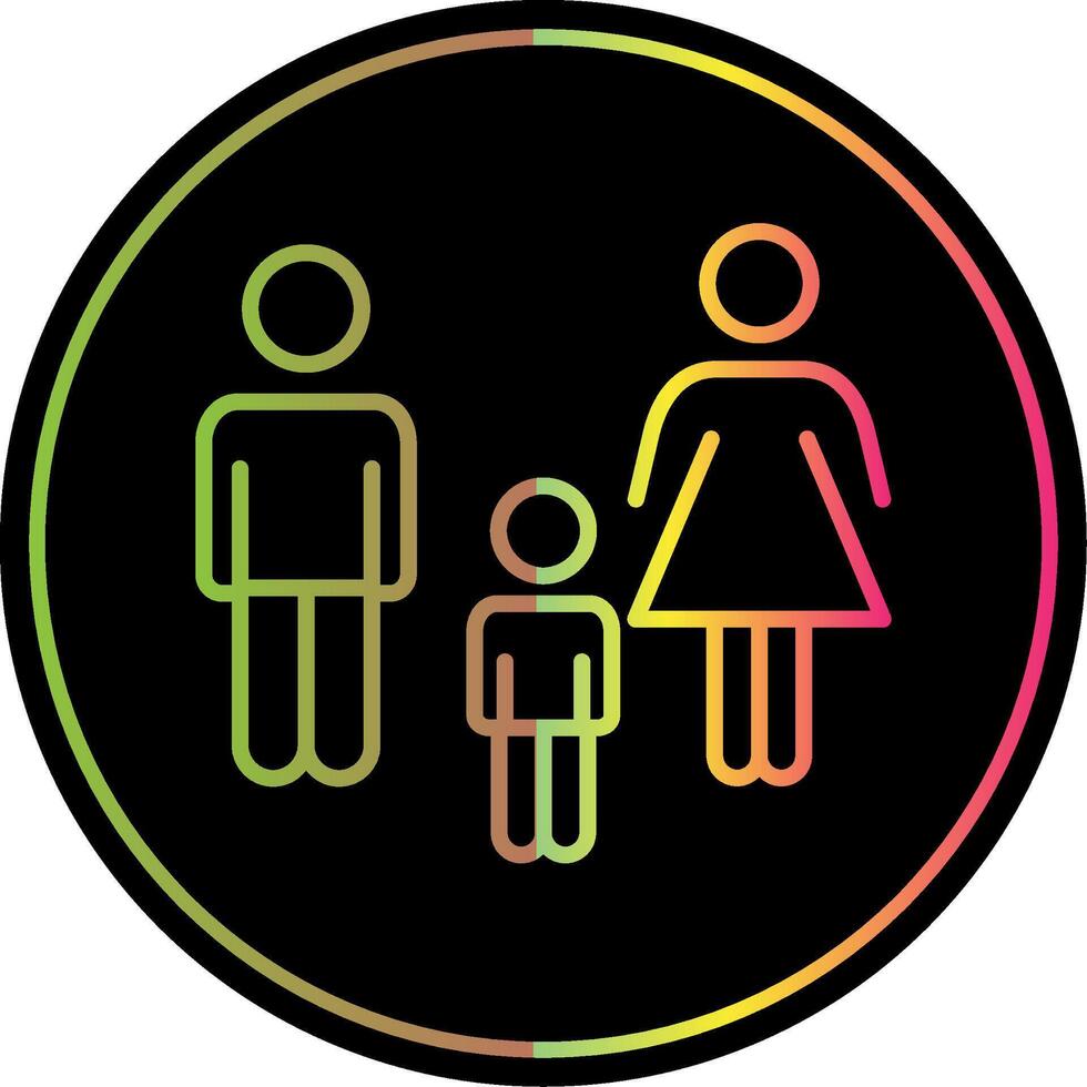 Family Line Gradient Due Color Icon Design vector