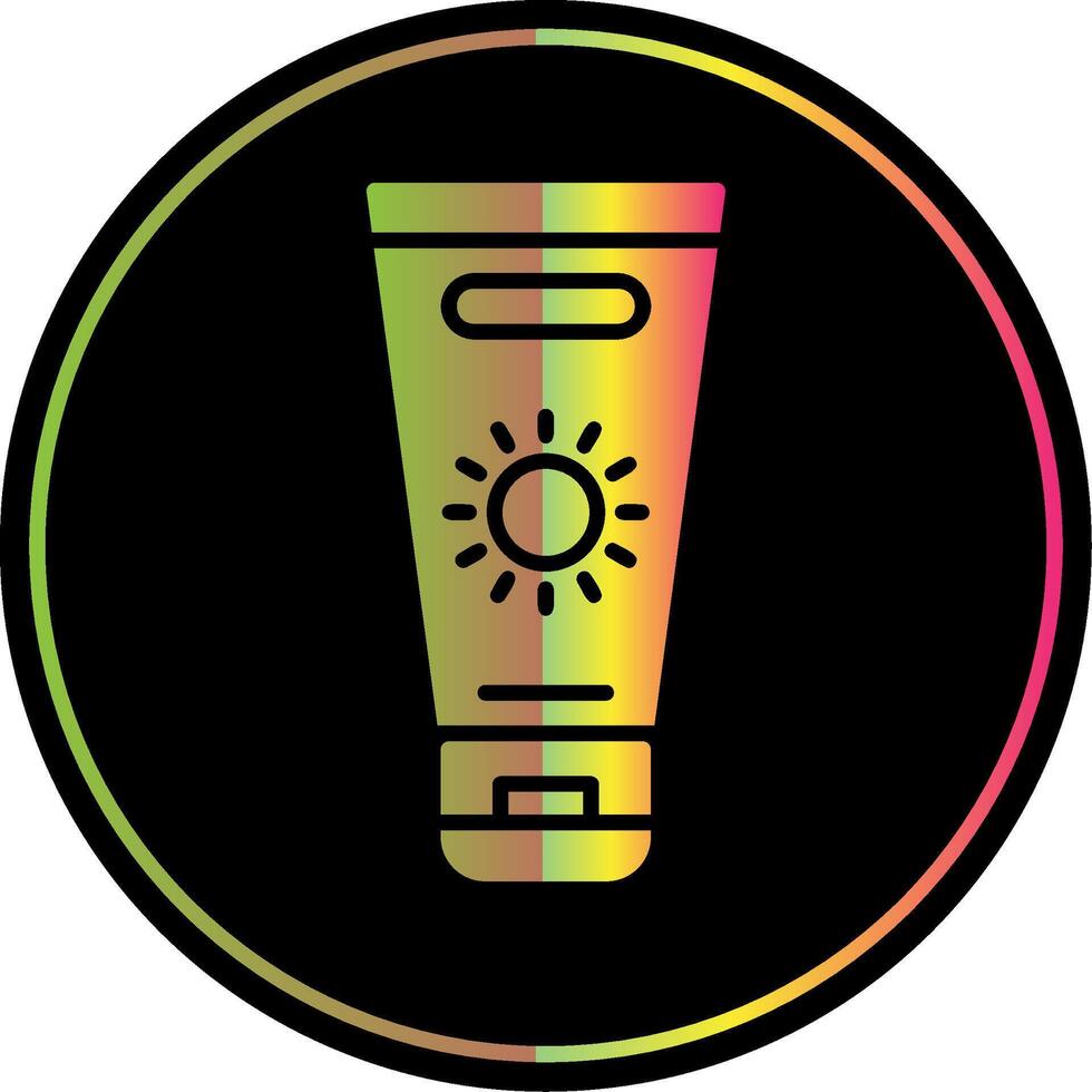 Sun Cream Glyph Due Color Icon Design vector