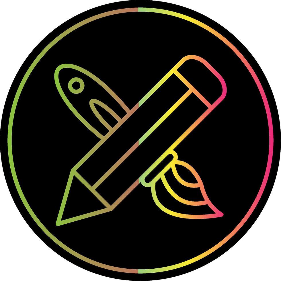 Paint Line Gradient Due Color Icon Design vector