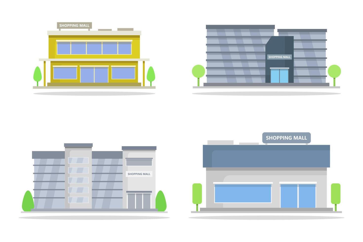 Shopping mall illustrated on white background vector