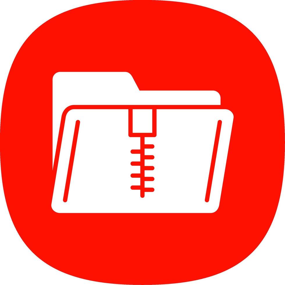 Zip Folder Glyph Curve Icon Design vector